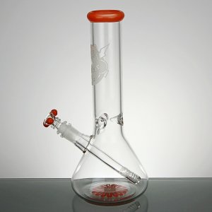 12 Inch Glass on Glass Beaker Bong with Color Lip