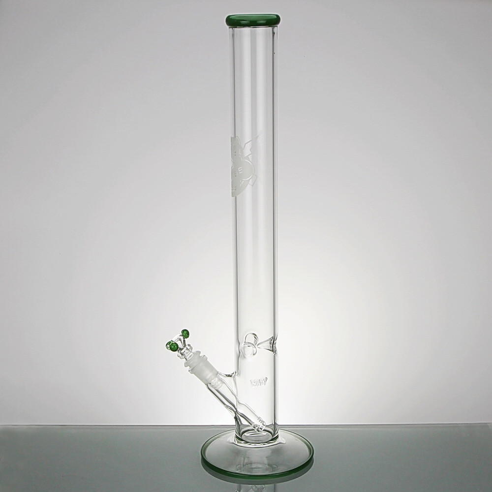 20 Inch Glass on Glass Straight Bong With Colour Lip and Bottom