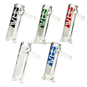 Basic Bubbler Glass Hand Pipe 32mm Colored Logos