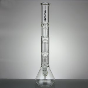 Beaker Base Double Ten Arm Tree Perc Black and White
