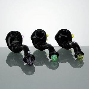Black Sherlock Handpipe With Slyme Accents