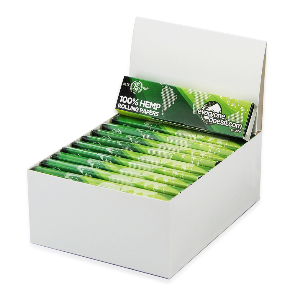 Box Of King Size Slim Hemp Rolling Papers With Tips