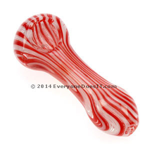 Candy Cane Glass Spoon Pipe