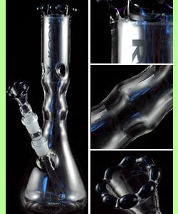 Custom Bong Little Sista 5mm Black Lines