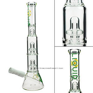 Double Showerhead Beaker Oil Rig with Male Joint