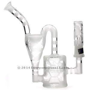 Frosted Bees Knees Oil Rig Mini Recycler Bubbler