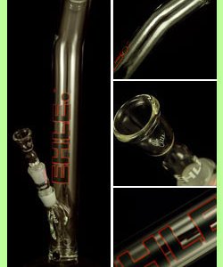 Glass 5mm Bent Neck Clear Cylinder Bong
