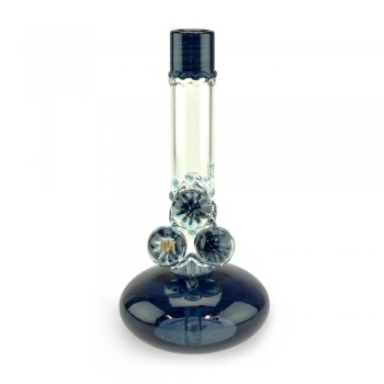 Glass on Glass Round Base Bong with Colored Sections and Marble Details