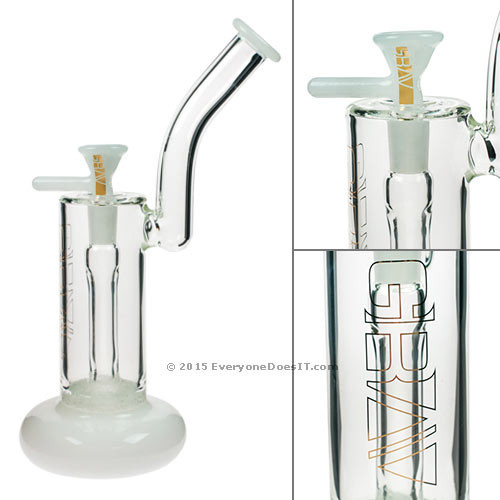 Gold Collection Mini Frit Disc Bubbler White Accents