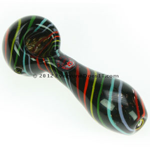Inside Out Black Rainbow Glass Hand Pipe