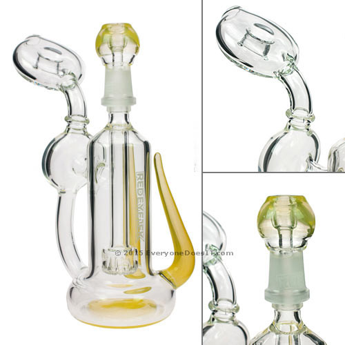 Lemon Drop Horned Oil Recycler Bubbler