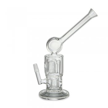 Meniscus Double Perc Bubbler Oil Rig White Logo