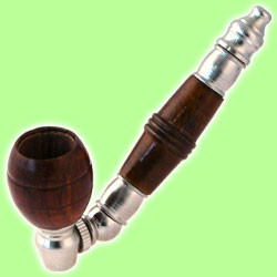 Metal Pipe With Wooden Chamber and Bowl