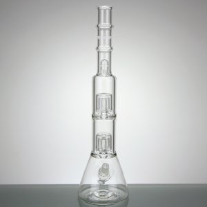 Micro Beaker Base Double Barrel Perc White