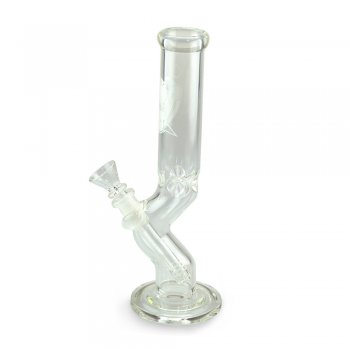 Mini Glass on Glass Bent Tube Bong with Ice Notch