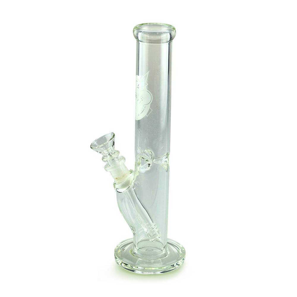 Mini Glass on Glass Straight Tube Bong with Ice Notch