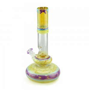 Mini Round Base Bong Double Bubble with Art Detail