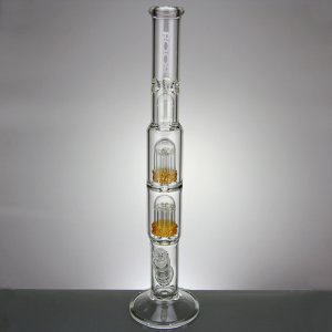 Mini Straight Tube Double Ten Arm Perc White