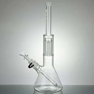 Nano 8 Arm Tree Perc Beaker Bong White Logo