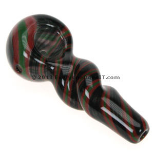Red and Green Twisted Glass Pipe