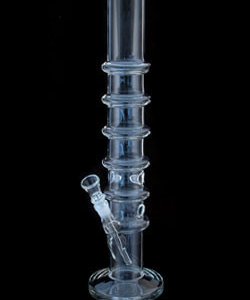 Rippled Shaft Glass Water Bong