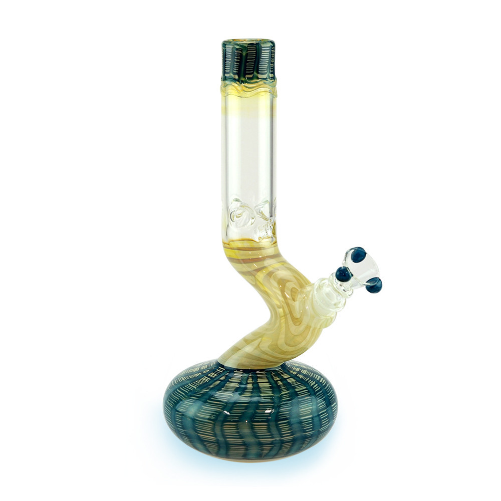 Round Base Bent Neck Bong with Color Working