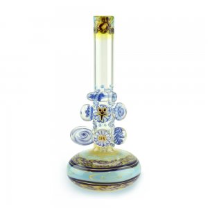 Round Base Bong with Color Working and Quaint Marble Accents