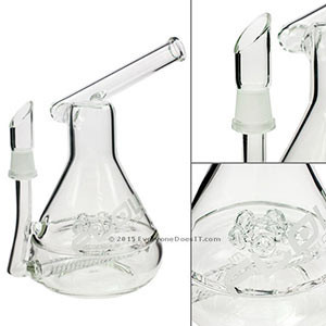 Sci Glass Sidecar Beaker Oil Rig with Cross Perc
