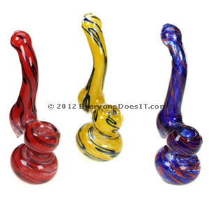Snake Design Multi Coloured Glass Bubbler