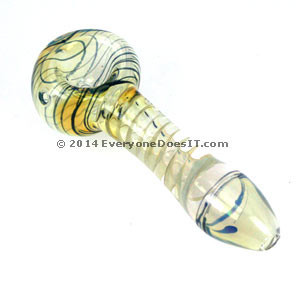 Spiral Twist Spoon Pipe with Yellow and Blue