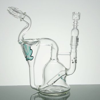 Stemless Recycler Dab Rig With Doughnut Mouthpiece