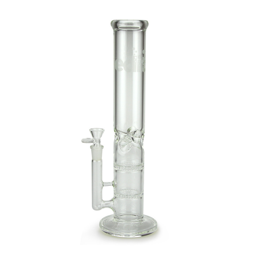 Straight Tube Bong with Ice Notch Clear