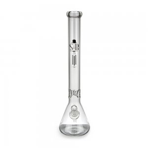 Tall Beaker Ice Bong With Copper Derby Hat