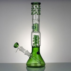Twin Spiral Perc with Ice Notches and Splashguard