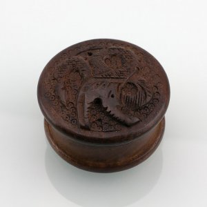 Wooden Herb Grinder Carved Dragon