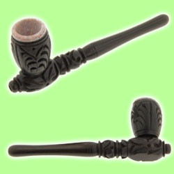 Wooden Pipe with Soapstone Bowl
