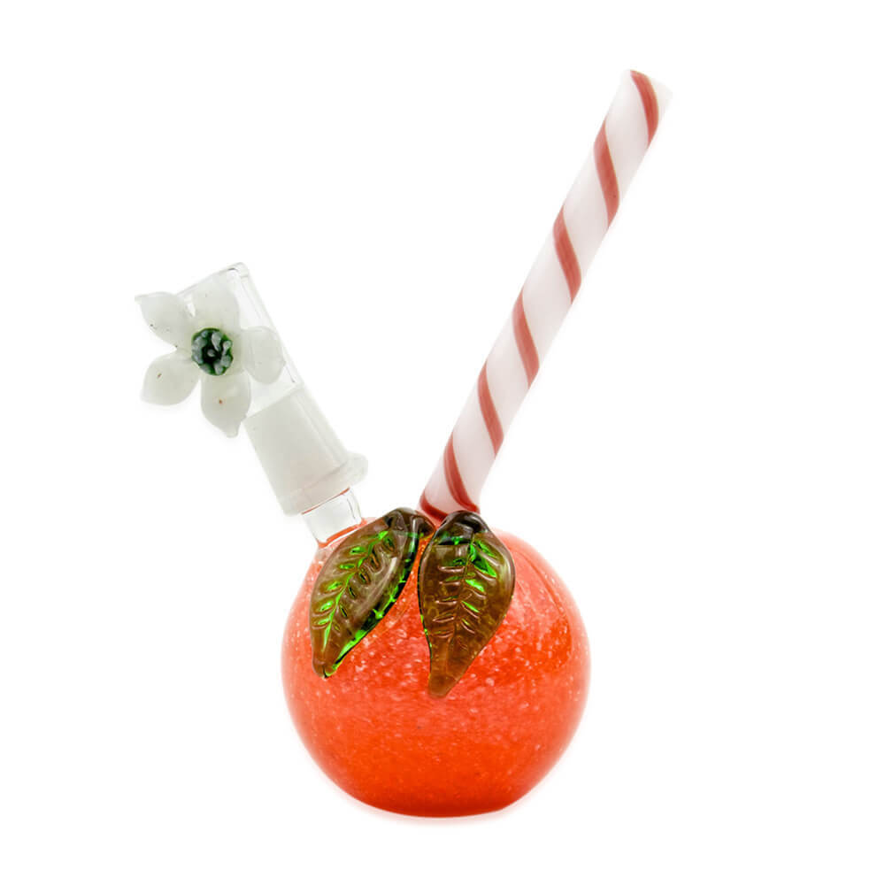 3.5 Inch Tangerine bubbler with straw mouth piece