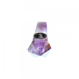 4" Handmade Crystal Herb Pipe - Amethyst