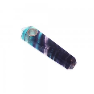 4" Handmade Crystal Herb Pipe - Fluorite