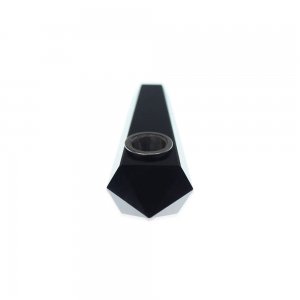 4" Handmade Crystal Herb Pipe - Obsidian Black