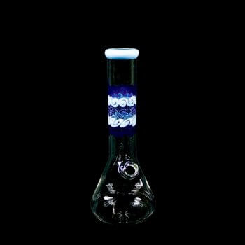 Beaker Bong with Color Cane a Fume accents