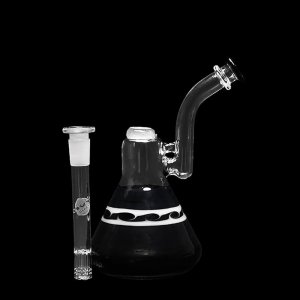Beaker Bubbler Bong with removable 6-Arm Tree percolator and Wave Art accents