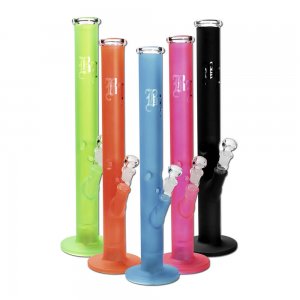Black Leaf Glass Bong Ice LED-Light neon