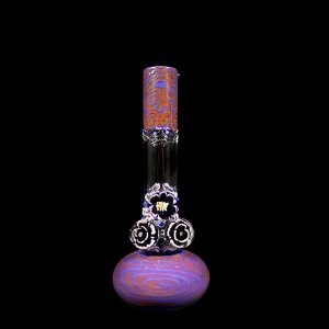 Coiled color design Beaker Base Bong with Three Marbles