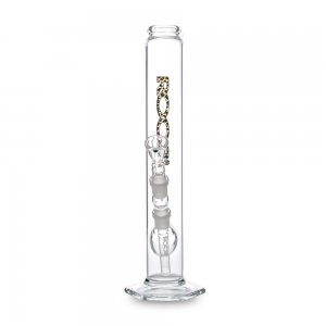 Custom Blue 500 Bong 18.8mm Leopard 3 Color Logo Series