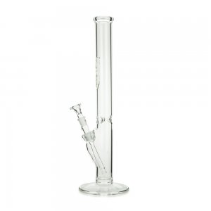 Cylinder Straight Ice Bong With Flame Polished Logo