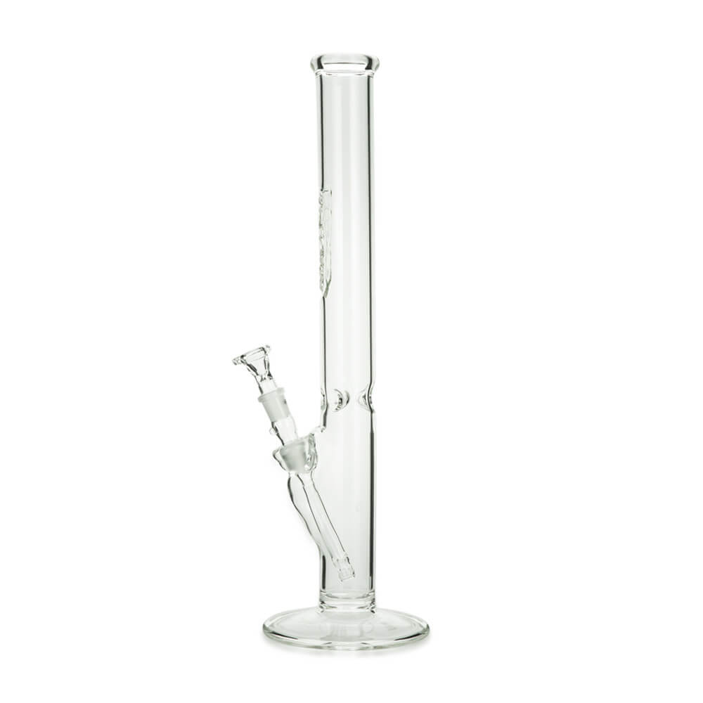 Cylinder Straight Ice Bong With Flame Polished Logo