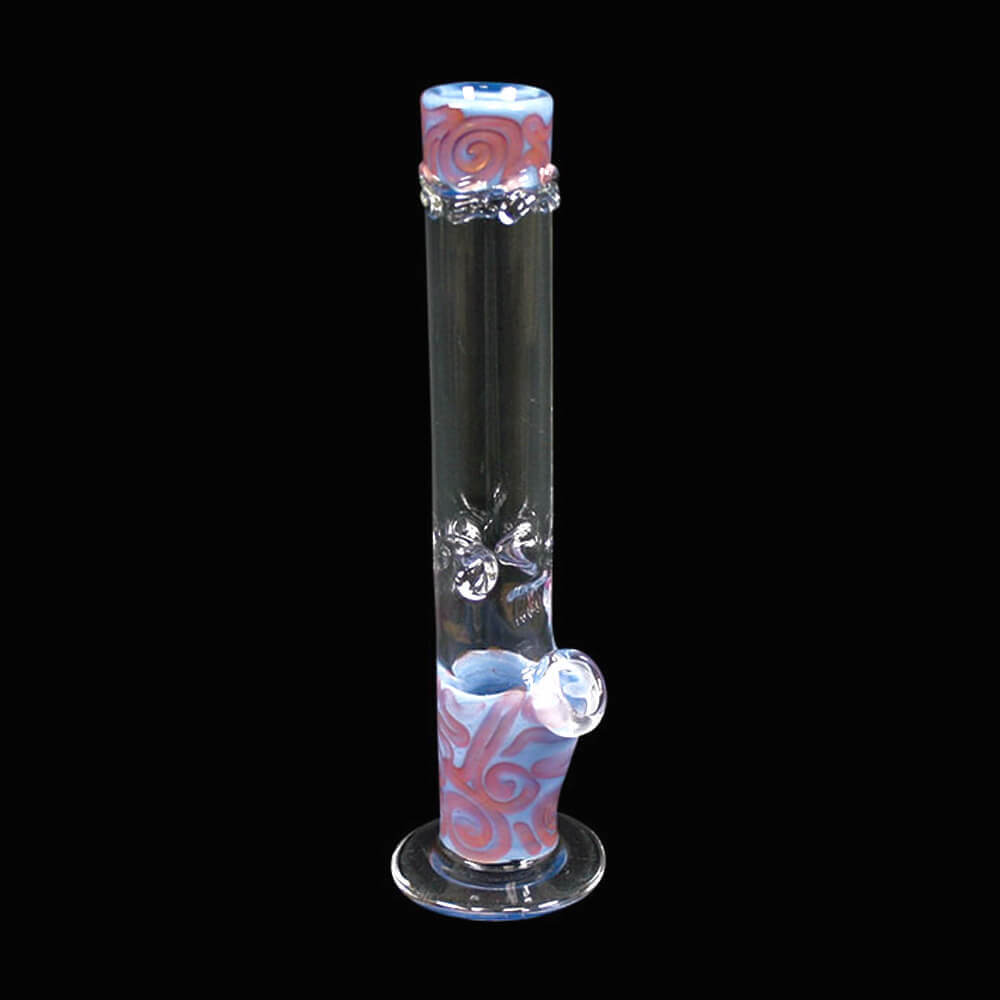 Glass on Glass Coiled Color Straight Bong