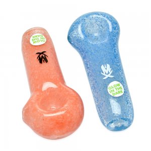 Glow In The Dark Chunky Frit Spoon Pipe
