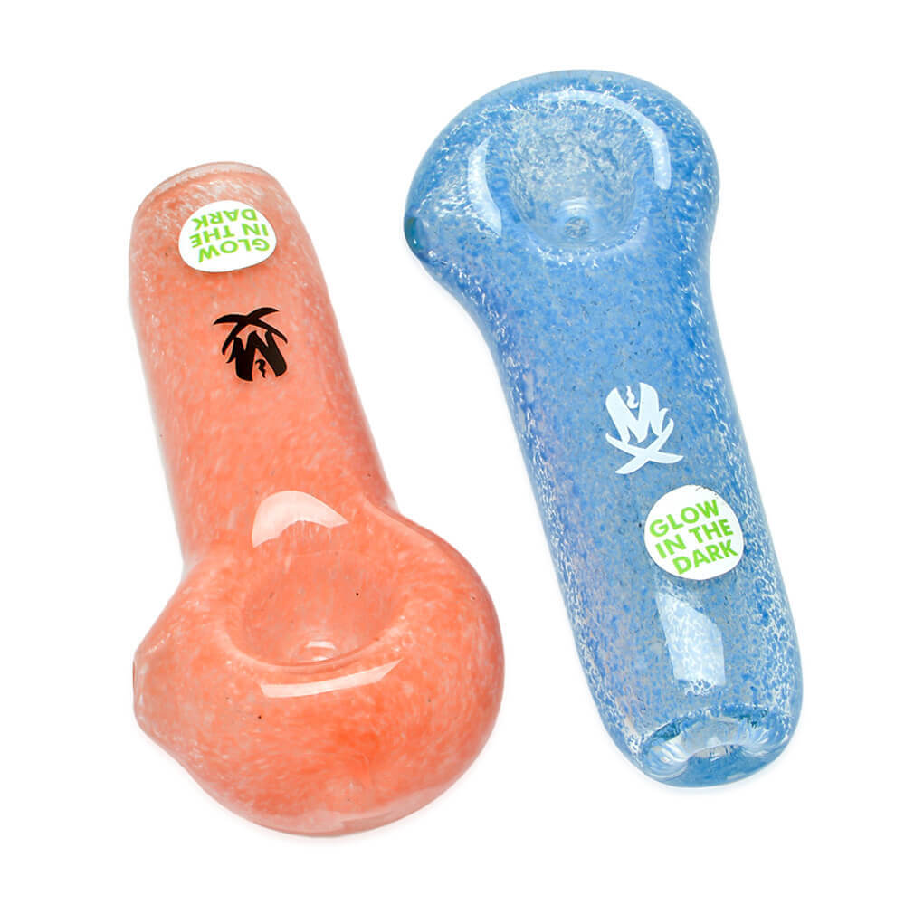 Glow In The Dark Chunky Frit Spoon Pipe